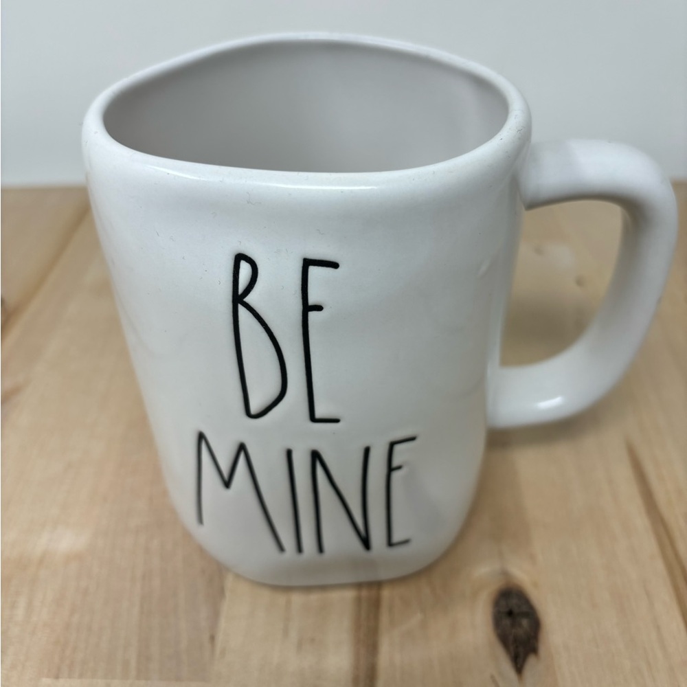 Rae Dunn BE MINE Mug Ceramic Double Sided with Black Lettering New